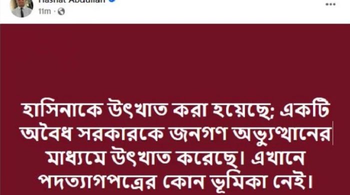 হাসিনাকে উৎখাত করা হয়েছে, পদত্যাগপত্রের ভূমিকা নেই: সমন্বয়ক হাসনাত